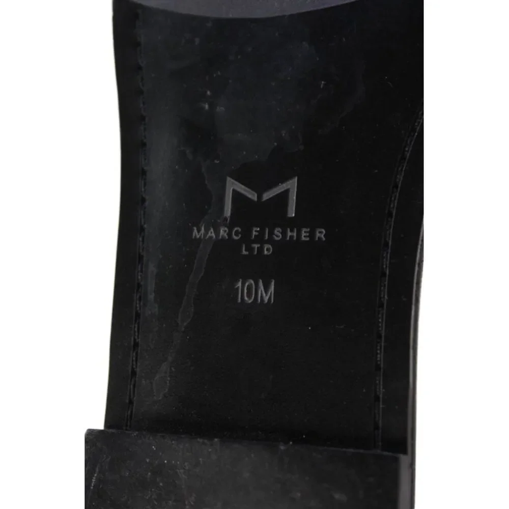 Marc Fisher Women's Square Toe Leather Slide Sandals Black Size 10 - Picture 5 of 5